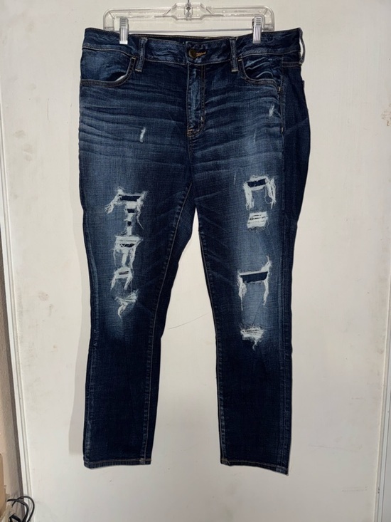 american eagle Denim - American Eagle Outfitters Dark Blue Distressed Jegging